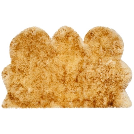 Flowers First 3 x 5 ft. Natural Sheep Skin Made within Acid Dying Rug Champagne & Copper Brown, Small Rectangle FL1889511